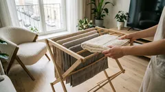 5 ruimtebesparende alternatieven voor het wasrek die wél mooi staan in huis